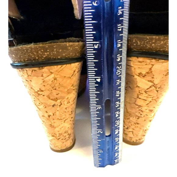 Frye Braylin Braided 2 Leather Wedge Cork Heel Adjustable Buckle Closure Sandals - Picture 9 of 9